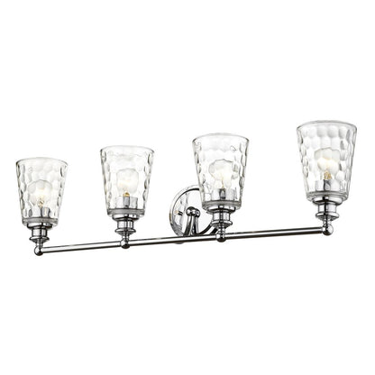 9" Silver And Clear Metal and Glass Vanity Flush Mounted Sconce