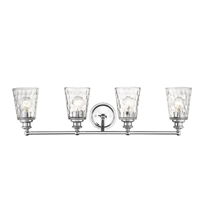 9" Silver And Clear Metal and Glass Vanity Flush Mounted Sconce