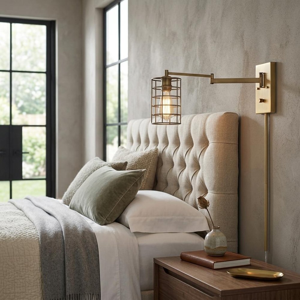 Industrial Gold Metal Wall Sconce