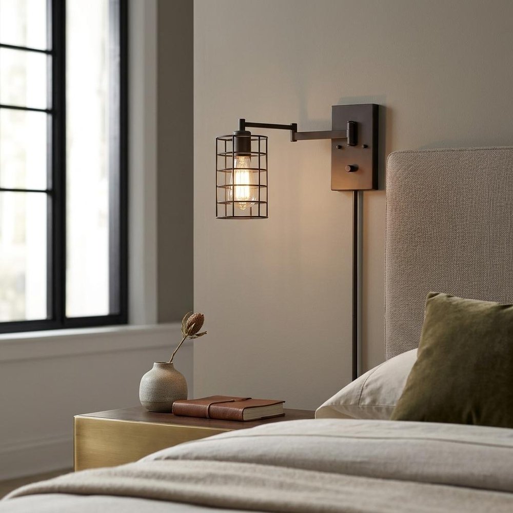 Industrial Bronze Metal Wall Sconce