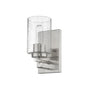 Silver Metal and Textured Glass Wall Sconce