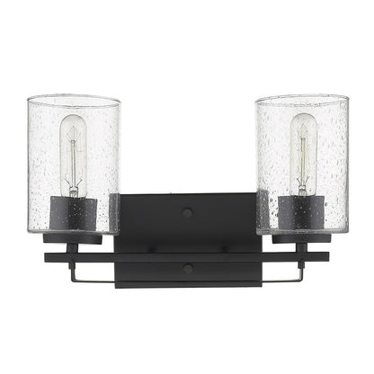 10" Black And Clear Metal Vanity Flush Mounted Sconce