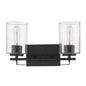 10" Black And Clear Metal Vanity Flush Mounted Sconce