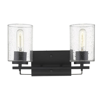 10" Black And Clear Metal Vanity Flush Mounted Sconce