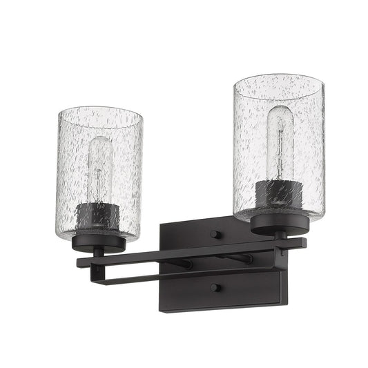 10" Black And Clear Metal Vanity Flush Mounted Sconce