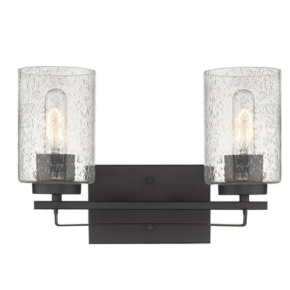 10" Black And Clear Metal Vanity Flush Mounted Sconce