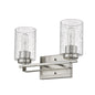 10" Silver And Clear Metal Vanity Flush Mounted Sconce