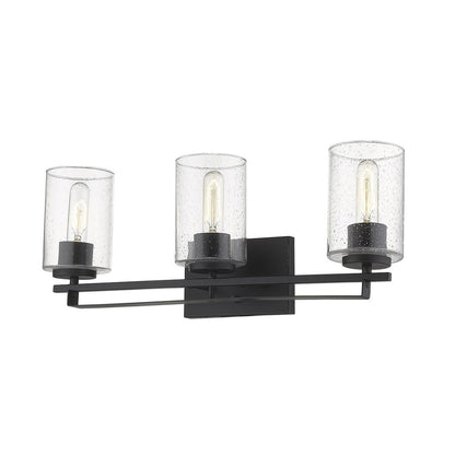 10" Black And Clear Metal Vanity Flush Mounted Sconce