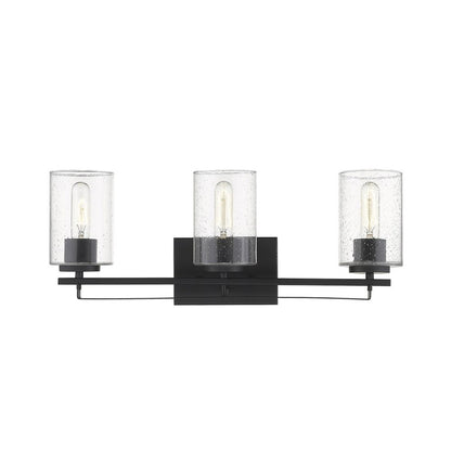 10" Black And Clear Metal Vanity Flush Mounted Sconce