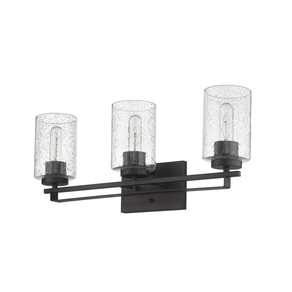 10" Black And Clear Metal Vanity Flush Mounted Sconce