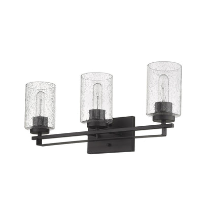 10" Black And Clear Metal Vanity Flush Mounted Sconce