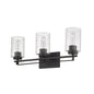 10" Black And Clear Metal Vanity Flush Mounted Sconce