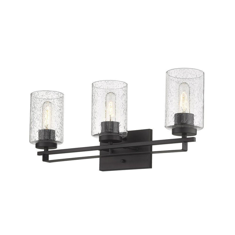 10" Black And Clear Metal Vanity Flush Mounted Sconce