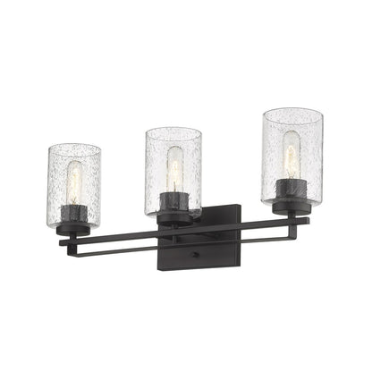 10" Black And Clear Metal Vanity Flush Mounted Sconce