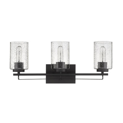 10" Black And Clear Metal Vanity Flush Mounted Sconce
