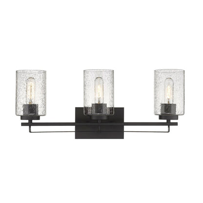 10" Black And Clear Metal Vanity Flush Mounted Sconce