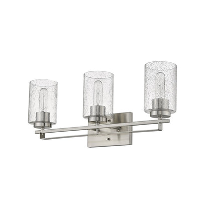 10" Clear And Silver Metal Vanity Flush Mounted Sconce