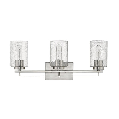 10" Clear And Silver Metal Vanity Flush Mounted Sconce
