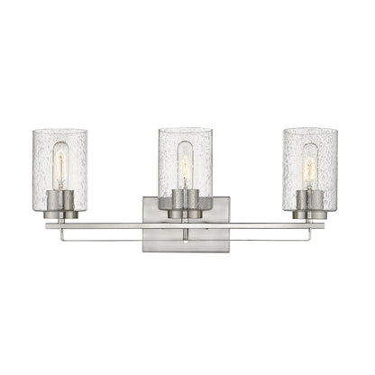 10" Clear And Silver Metal Vanity Flush Mounted Sconce