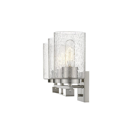 10" Clear And Silver Metal Vanity Flush Mounted Sconce