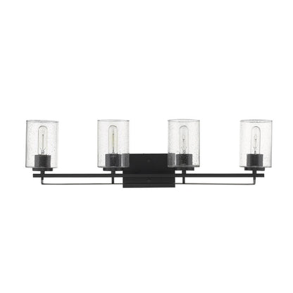 10" Black And Clear Metal Vanity Flush Mounted Sconce