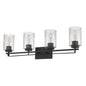 10" Black And Clear Metal and Glass Vanity Flush Mounted Sconce