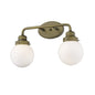 12" Brass And White Metal Vanity Flush Mounted Sconce