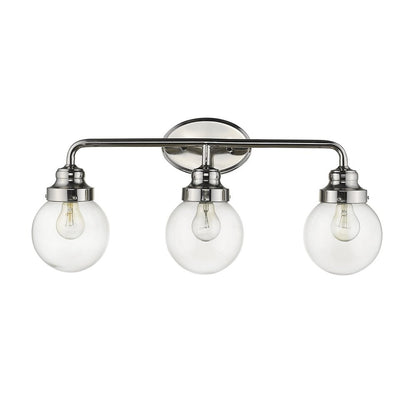 12" Silver And Clear Metal and Glass Vanity Flush Mounted Sconce