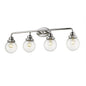 12" Silver And Clear Metal and Glass Vanity Flush Mounted Sconce