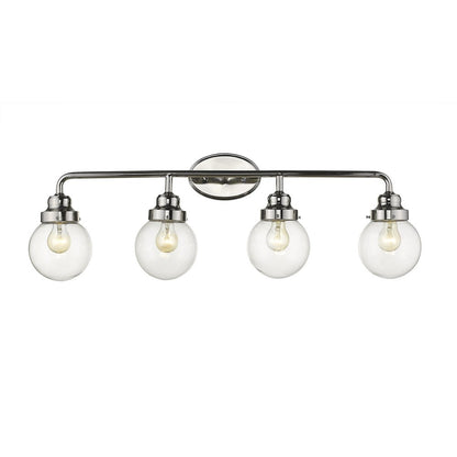12" Silver And Clear Metal and Glass Vanity Flush Mounted Sconce
