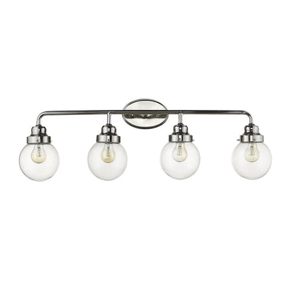12" Silver And Clear Metal and Glass Vanity Flush Mounted Sconce