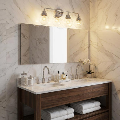 12" Silver And Clear Metal and Glass Vanity Flush Mounted Sconce