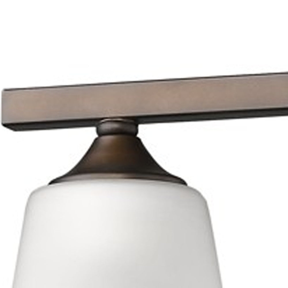 Three Light Bronze Metal Vanity Wall Light