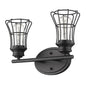 9" Black Metal Vanity Flush Mounted Sconce