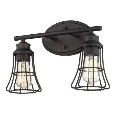 9" Bronze Metal Vanity Flush Mounted Sconce