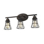 9" Bronze Metal Vanity Flush Mounted Sconce
