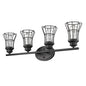 9" Black Metal Vanity Flush Mounted Sconce