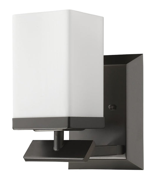 8" Black And White Metal Vanity Flush Mounted Sconce