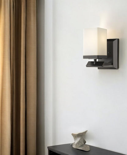 5" Black And White Metal Flush Mounted Sconce