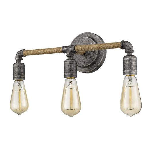 2" Black Metal Vanity Flush Mounted Sconce