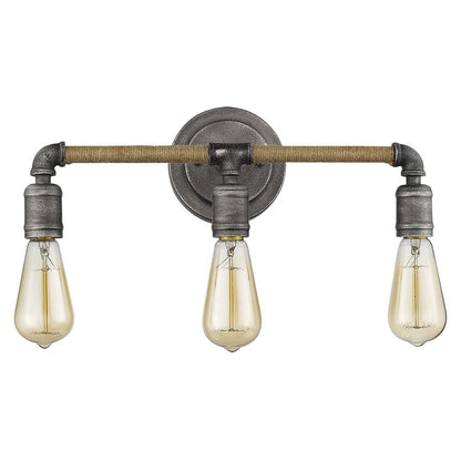 2" Black Metal Vanity Flush Mounted Sconce
