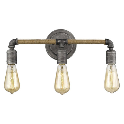 2" Black Metal Vanity Flush Mounted Sconce