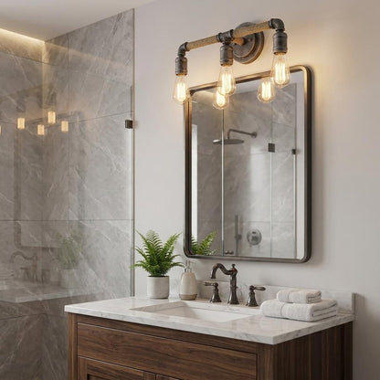 2" Black Metal Vanity Flush Mounted Sconce