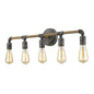 28" Black Metal Five Light Vanity Light
