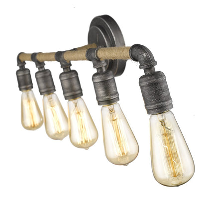 28" Black Metal Five Light Vanity Light