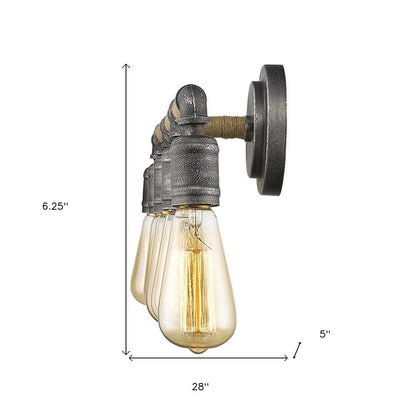 28" Black Metal Five Light Vanity Light