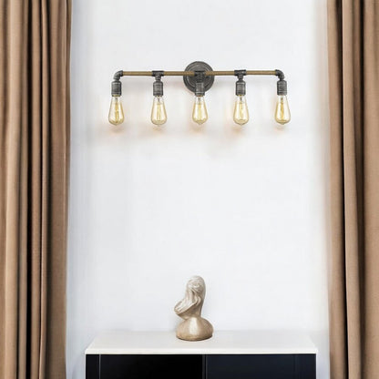 6" Black Metal Vanity Flush Mounted Sconce