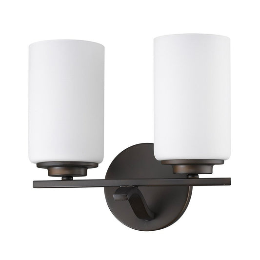 10" Black And White Metal Vanity Flush Mounted Sconce