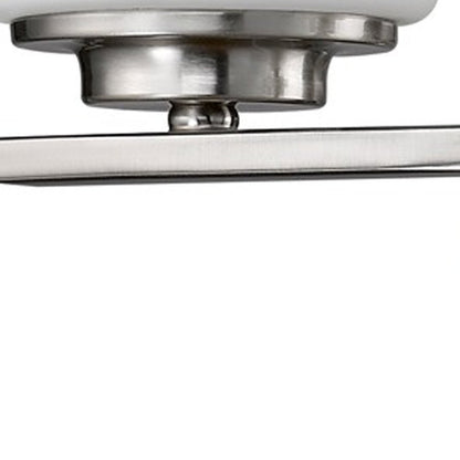 11" Silver And White Metal Flush Mounted Sconce
