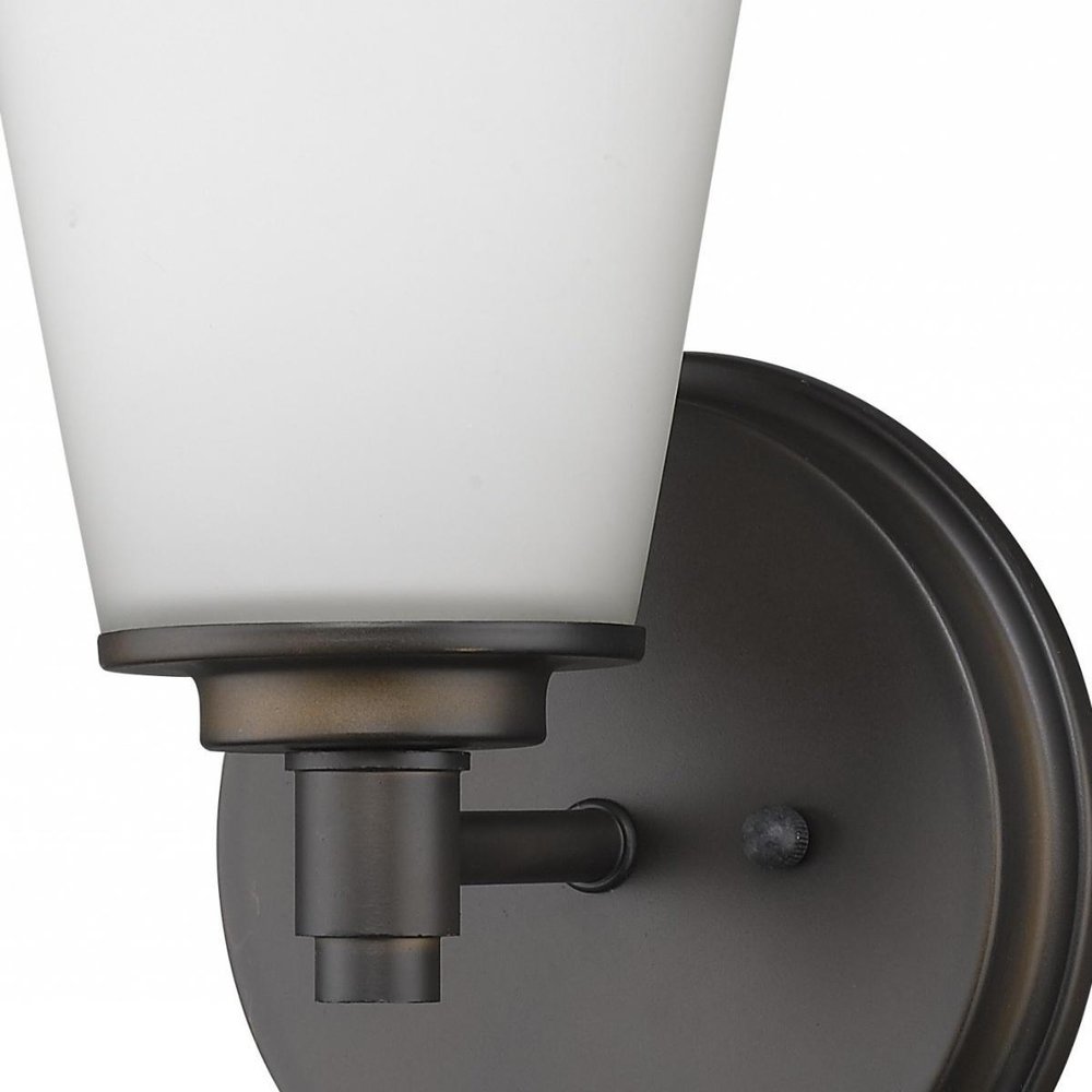 Bronze Wall Light with Frosted Glass Shade